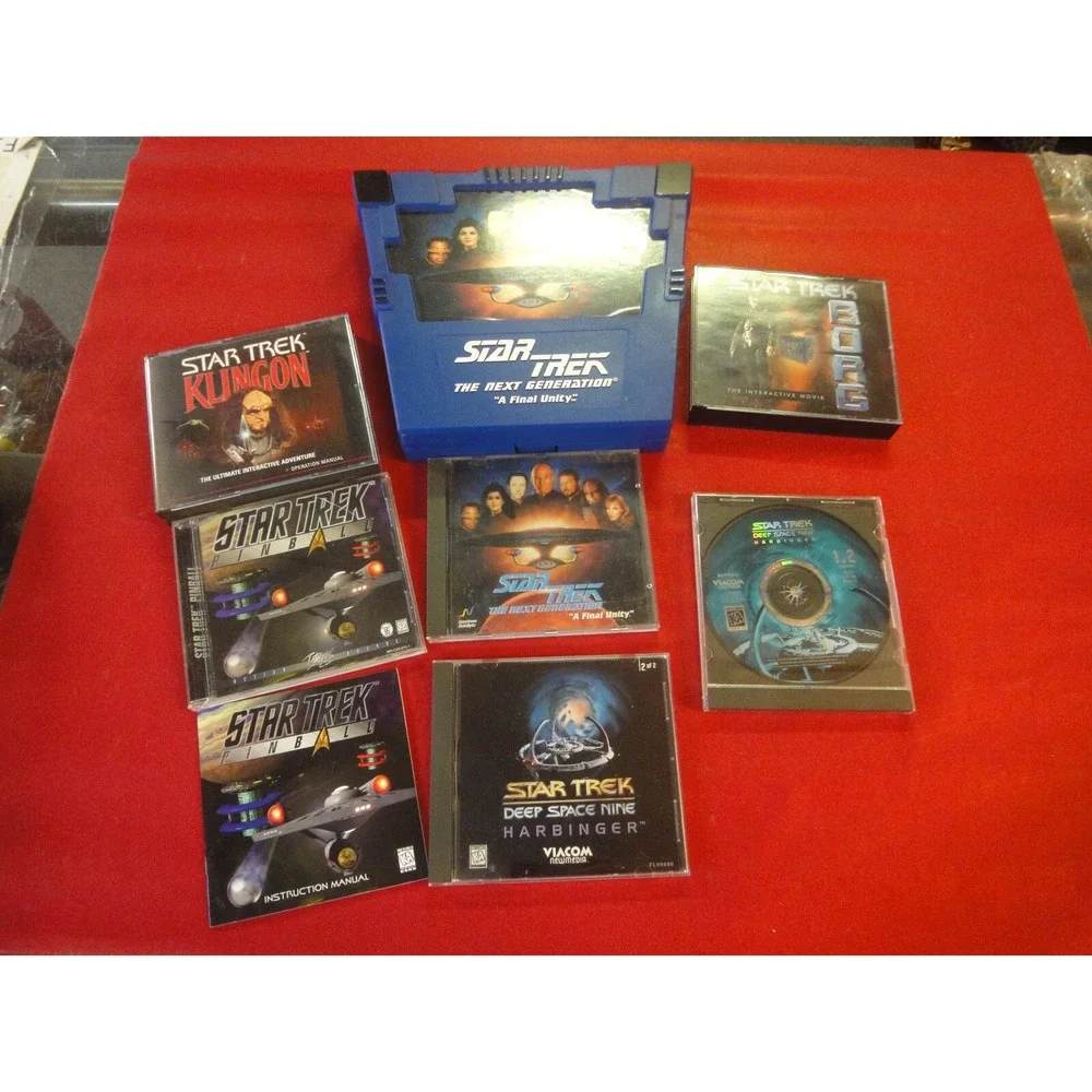 5 Star trek vintage PC game lot Deep space nine next generation pinball Klingon